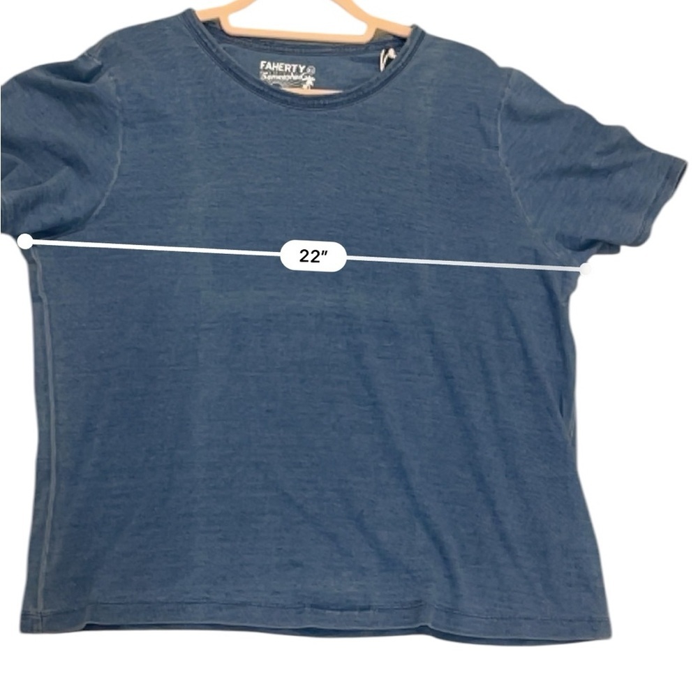 Faherty sunwashed crew tee indigo wash extra large new with tags blue - Picture 5 of 10